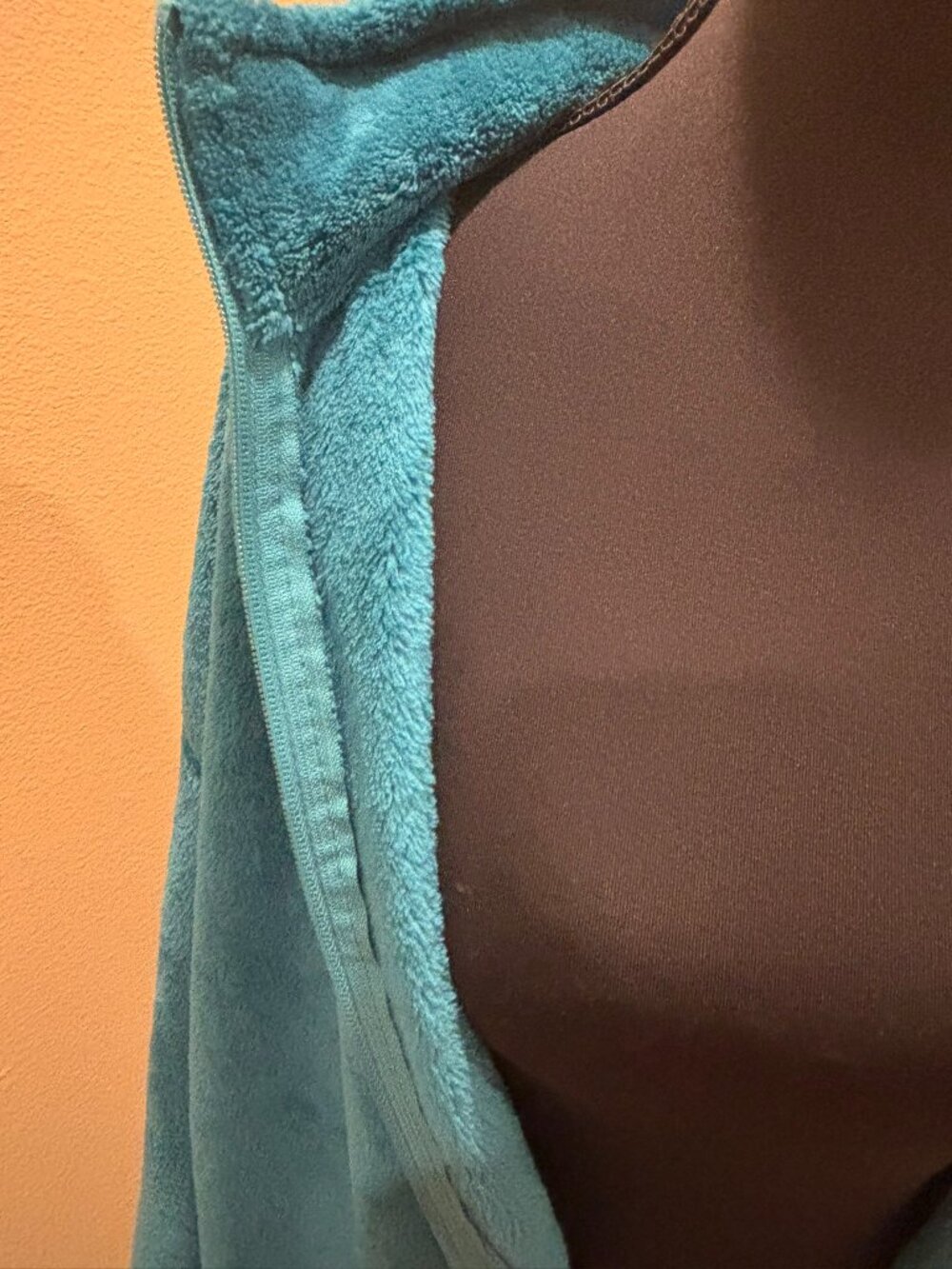 NWT Alexander Del Rossa Plush Zip Front Robe Housecoat Teal Green 2X Plus - Picture 9 of 12